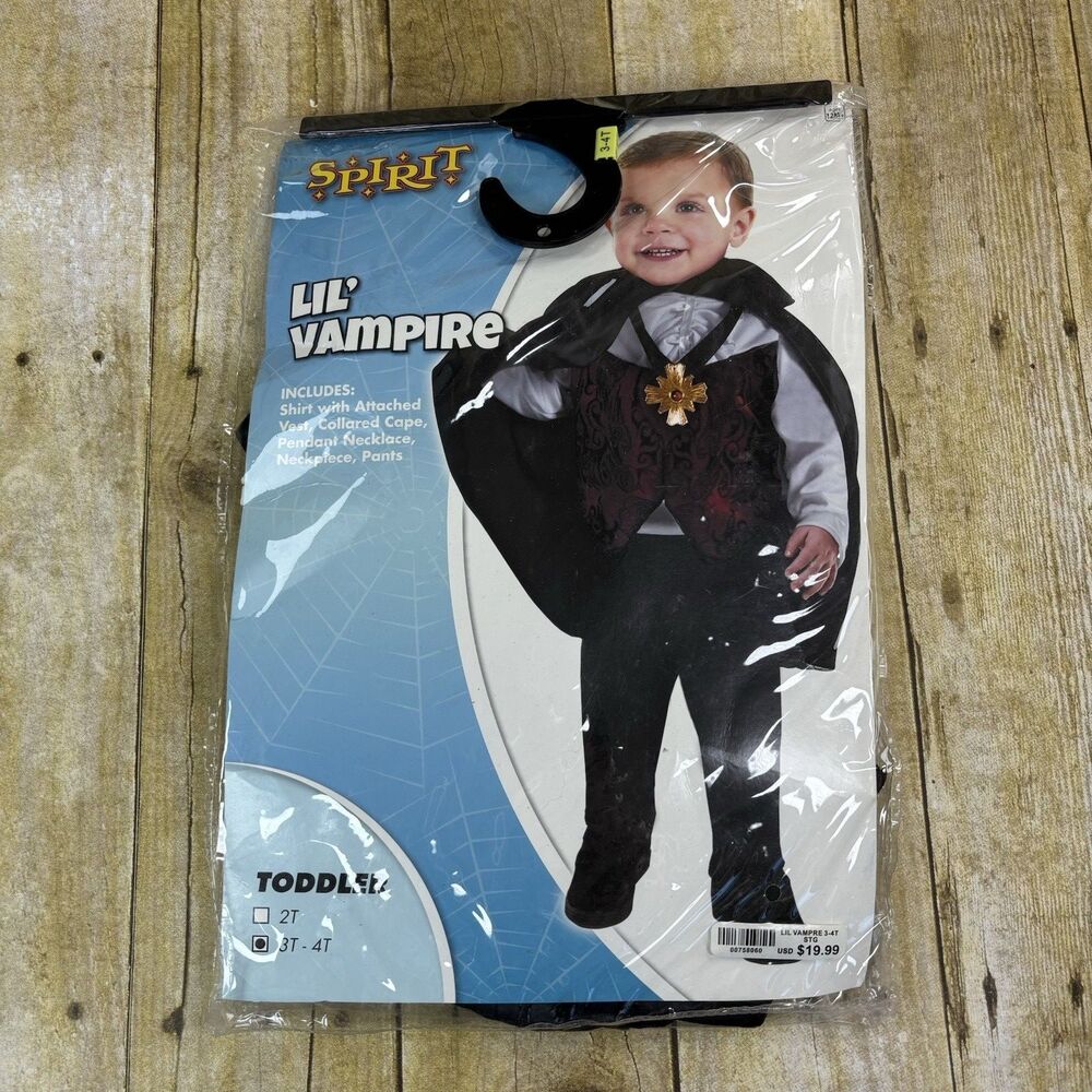 Spirit Halloween Lil Vampire Costume Toddler Size 3T 4T